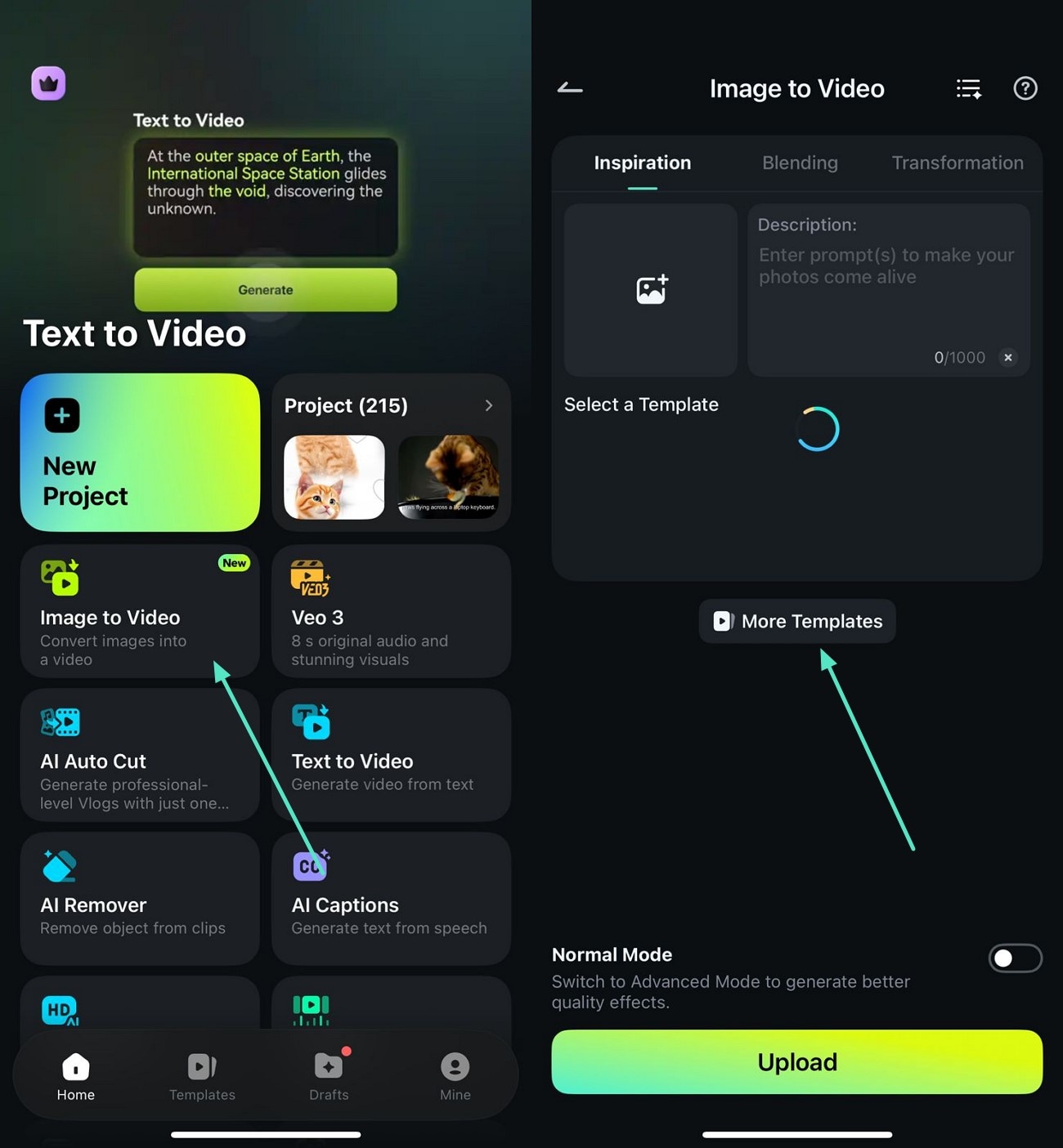 access image to video feature