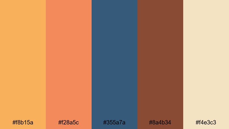 cattle ranch sunrise wild west color palette with hex codes