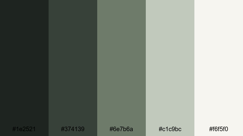 cedar cabin calm mountain color palette with hex codes