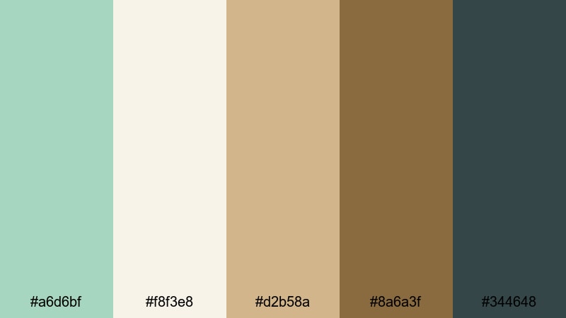 celadon and gold prestige celadon color palette with hex codes