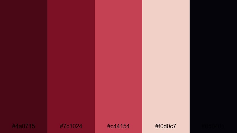 cellar noir drama red burgundy color palette with hex codes