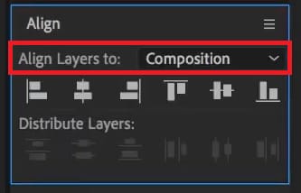 set align layers to composition