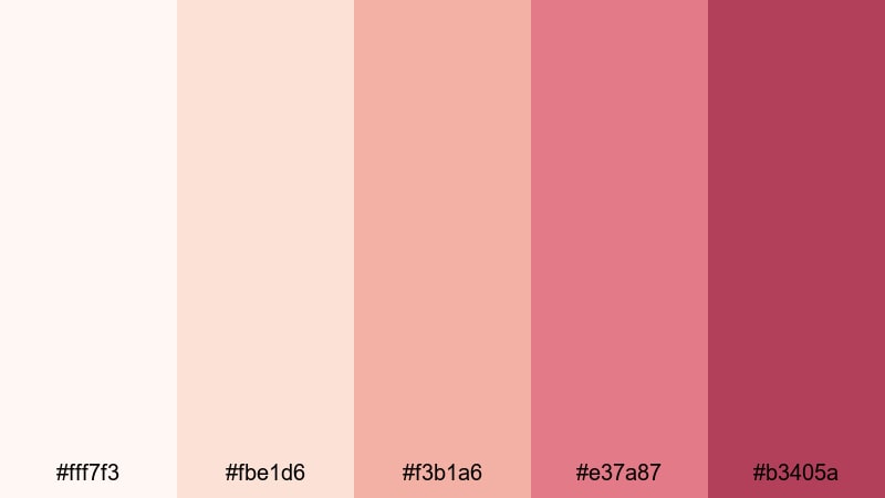 champagne and roses valentines day color palette with hex codes