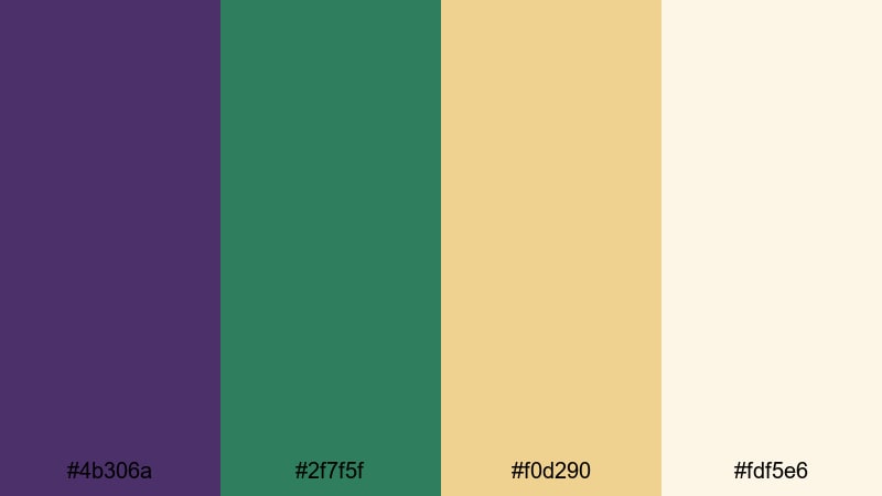 champagne balcony serenade mardi gras color palette with hex codes