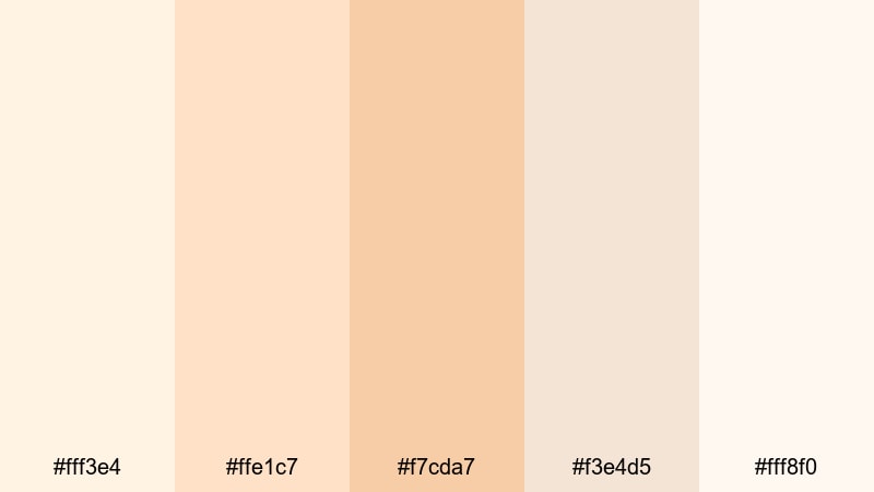 champagne cotton drift soft color palette with hex codes