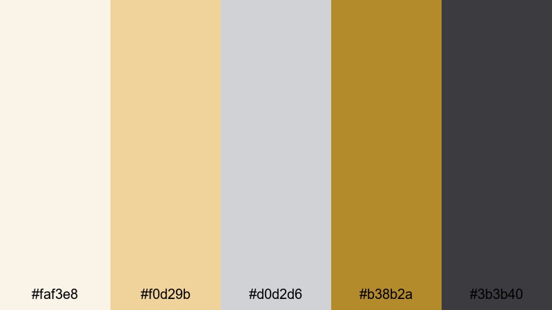 champagne foil elegance gold silver color palette with hex codes