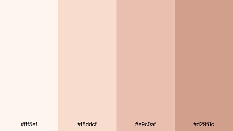 champagne kiss highlights beige pink color palette with hex codes