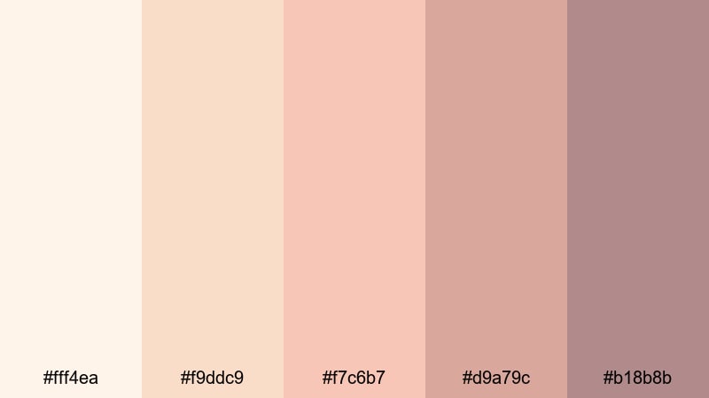 champagne lace dream feminine color palette with hex codes