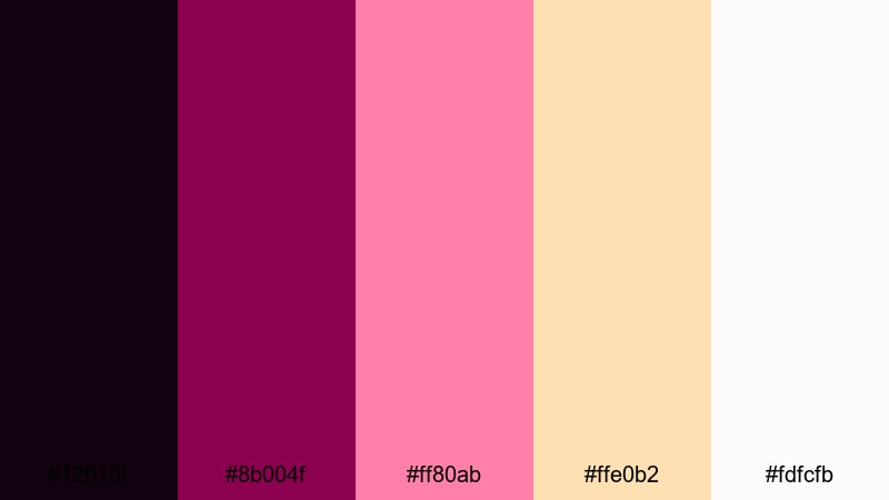 champagne noir magenta dark magenta color palette with hex codes