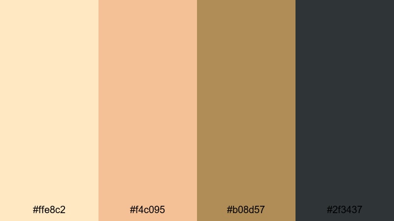 champagne penthouse glow topaz color palette with hex codes