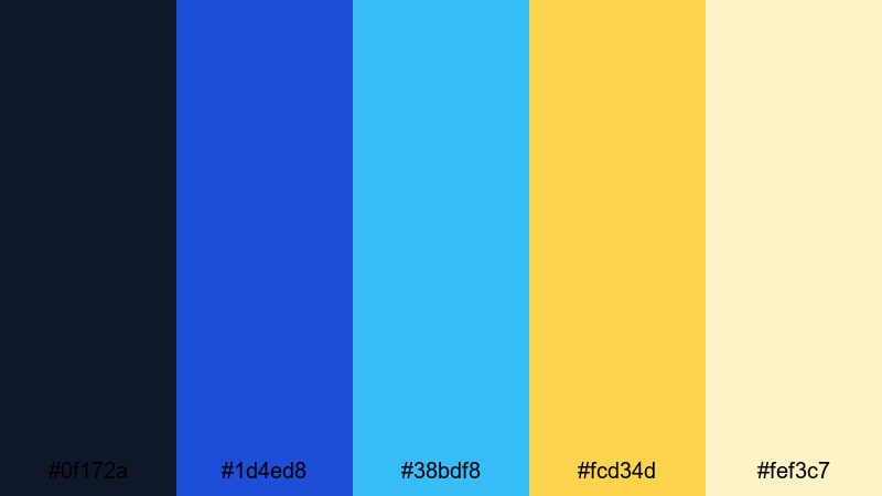 champagne sapphire gala gold blue color palette with hex codes