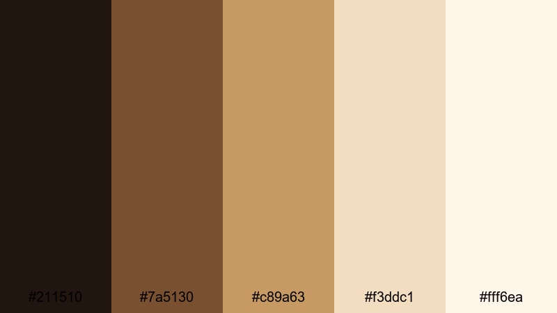 champagne sepia luxe gold brown color palette with hex codes