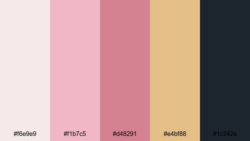 champagne skyline luxe pink gold color palette with hex codes