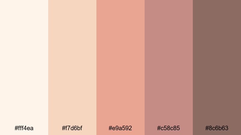 champagne vows rose gold color palette with hex codes