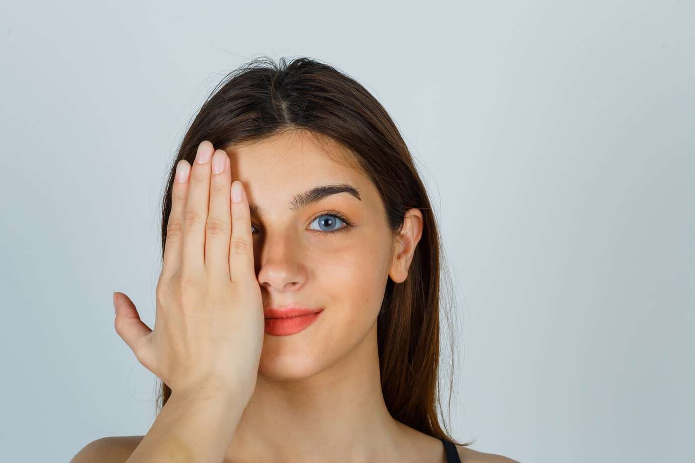 young woman with pretty eye color