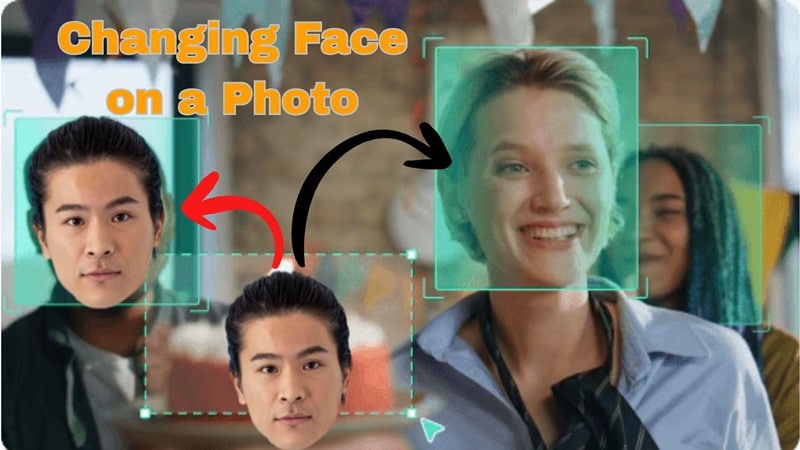 changing face on a photo