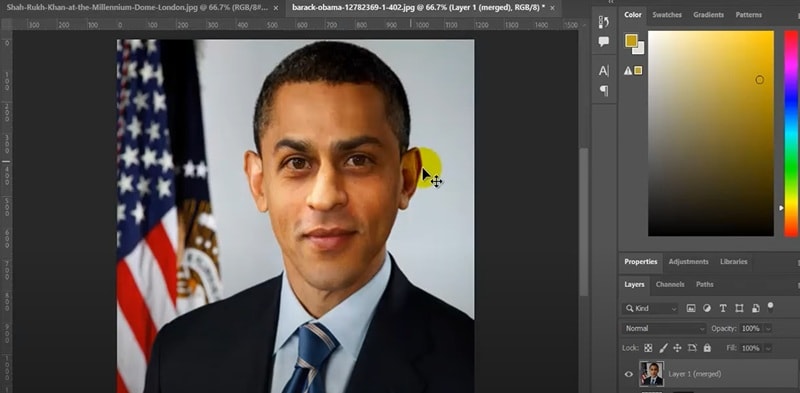 result photoshop changing faces
