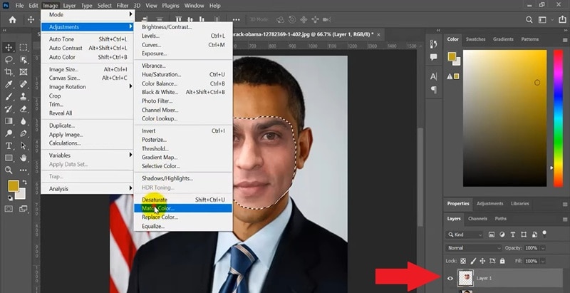 access the match color feature