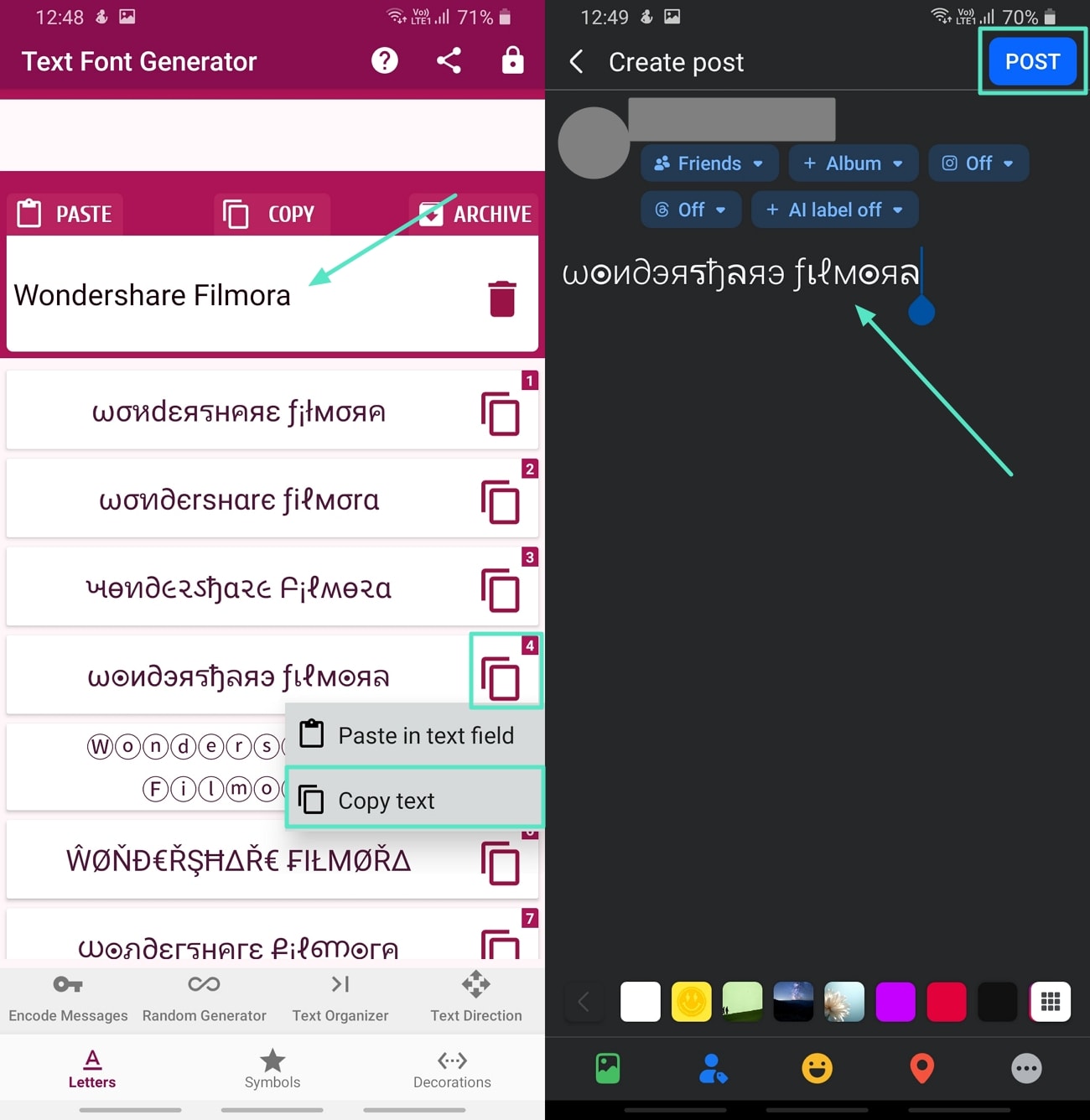 change facebook font style mobile app