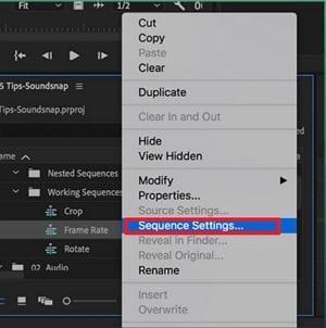Sequenzeinstellungen in Adobe Premiere Pro