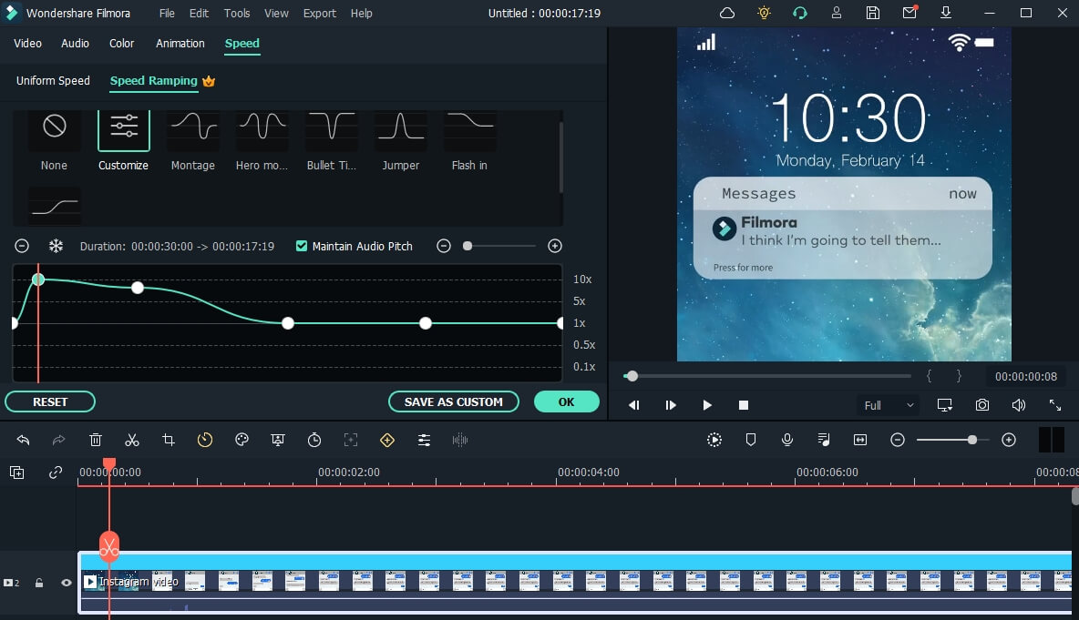 changer la vitesse des vidéos instagram - vitesse variable