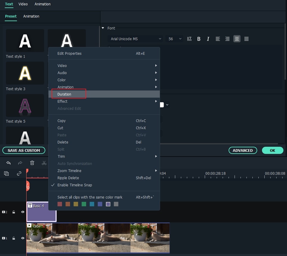  add text to a video in Filmora 9