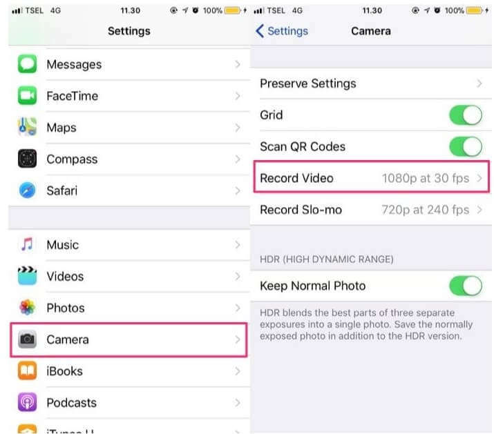  change video size at shooting on iphone 