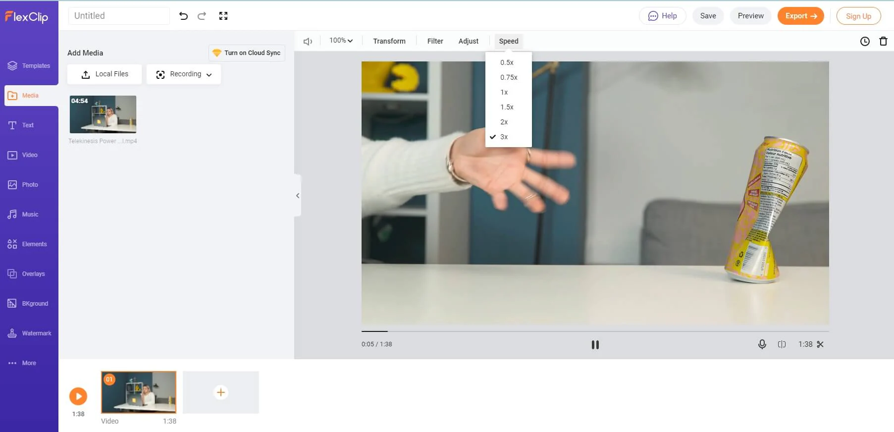 change video speed flexclip online