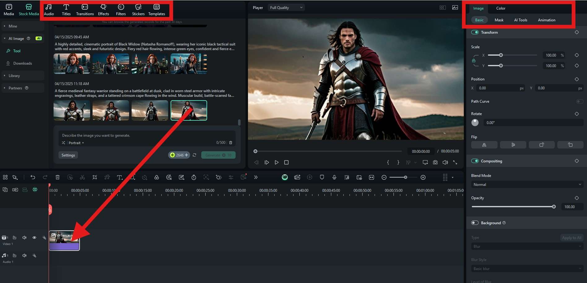 drag image to timeline filmora desktop