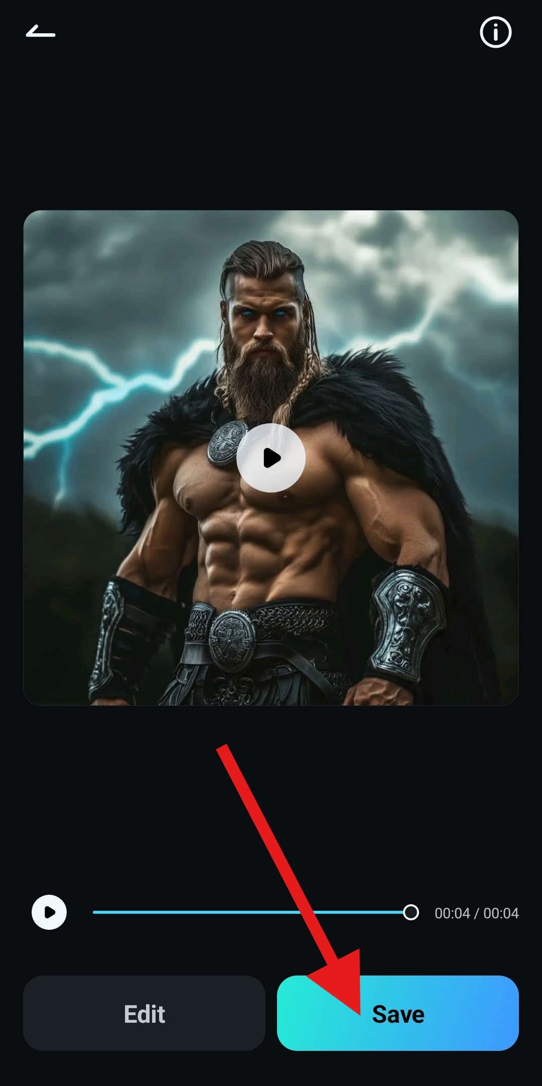 tap to save image to video