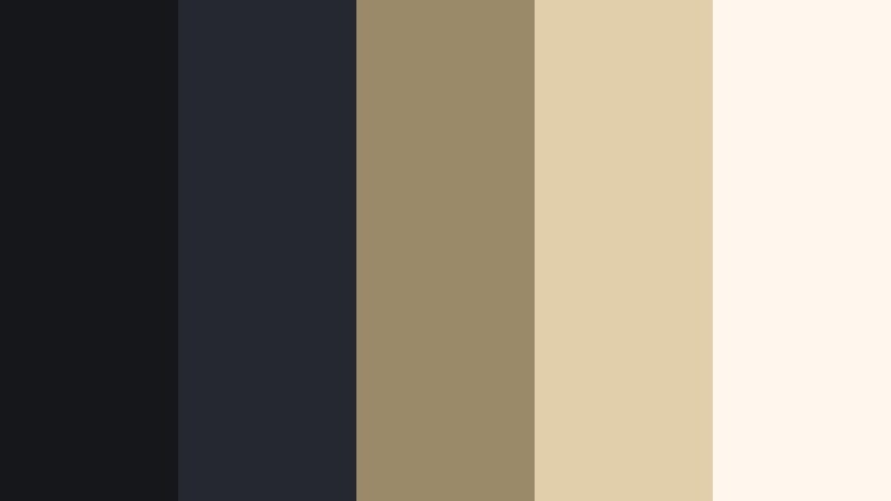charcoal champagne gala midnight ash color palette with hex codes