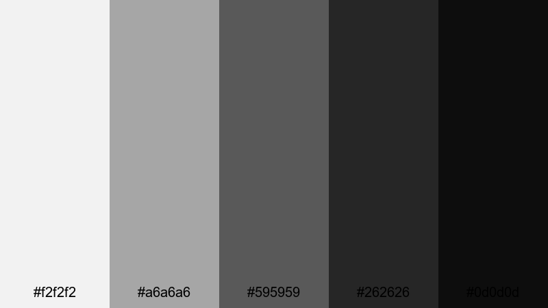 charcoal cinema night gray color palette with hex codes