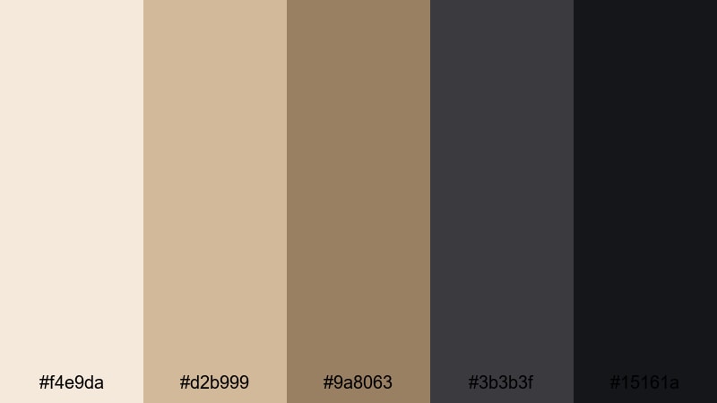 charcoal drift sand sand color palette with hex codes