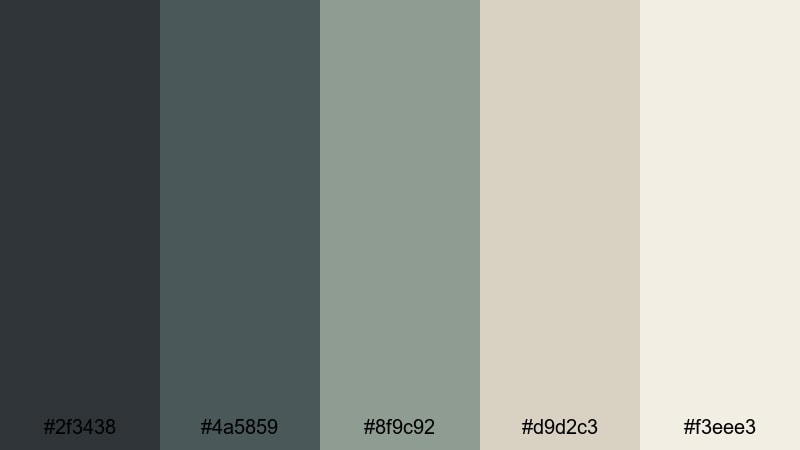 charcoal rattan retreat bohemian color palette with hex codes