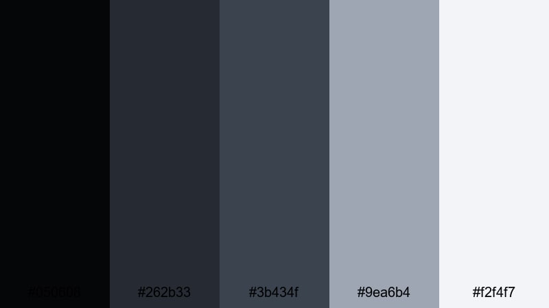 charcoal tuxedo harmony formal color palette with hex codes