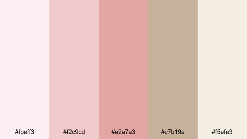 chateau ballroom blush rococo color palette with hex codes