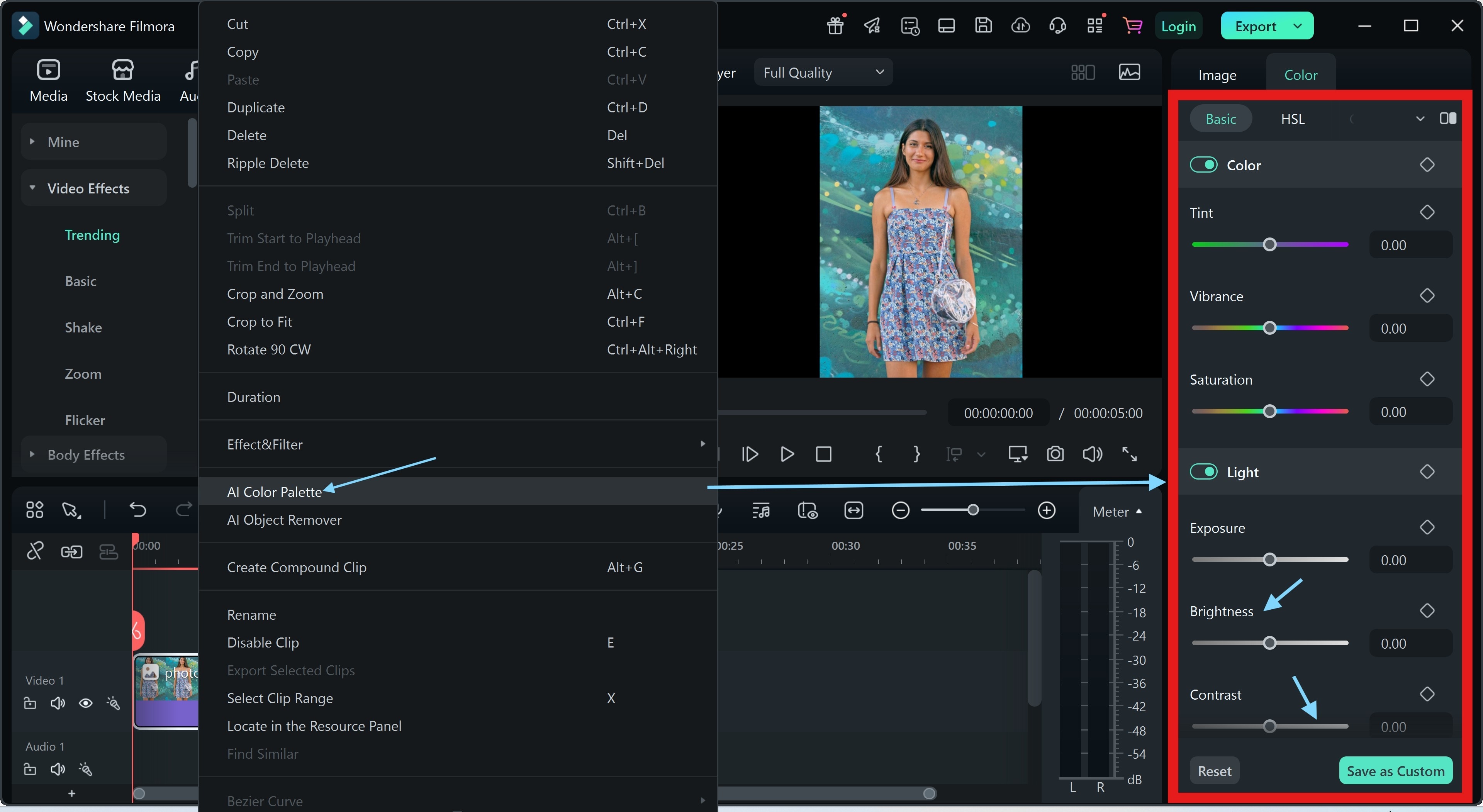 select ai color settings