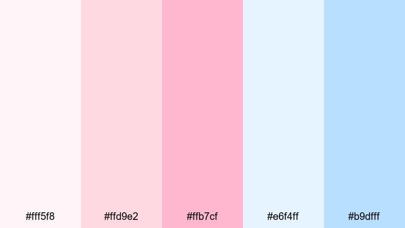 cherry blossom breeze floral color palette with hex codes