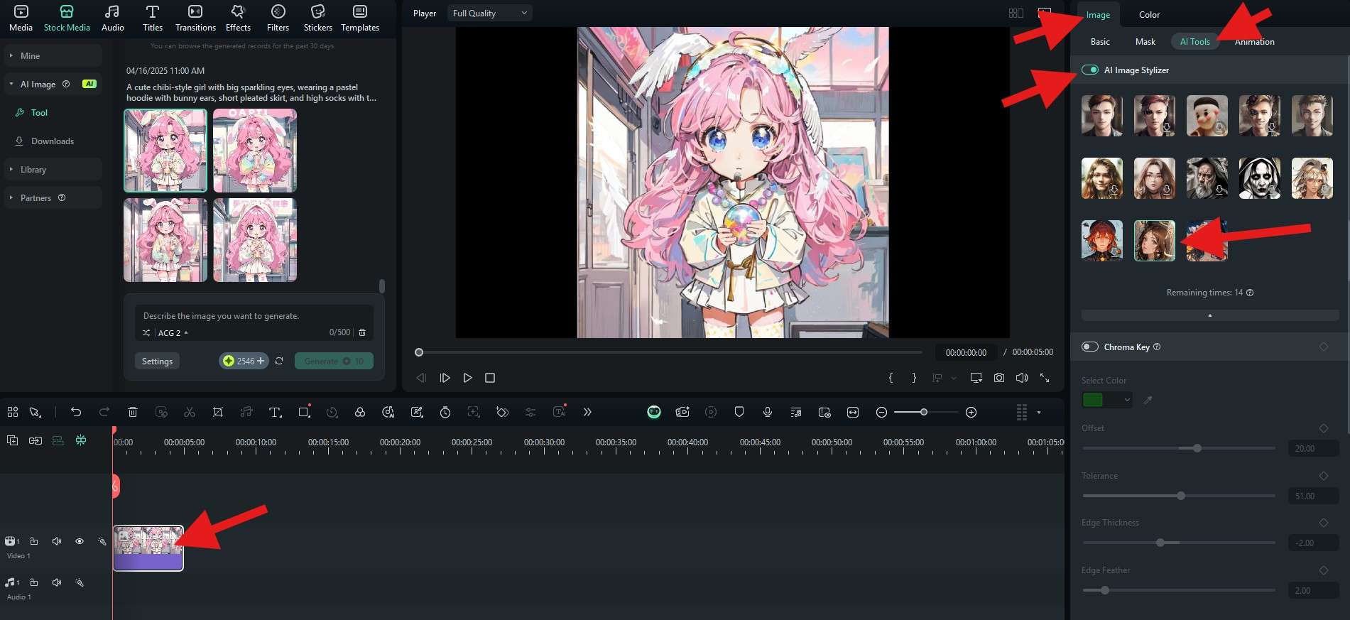 try ai image stylizer filmora desktop
