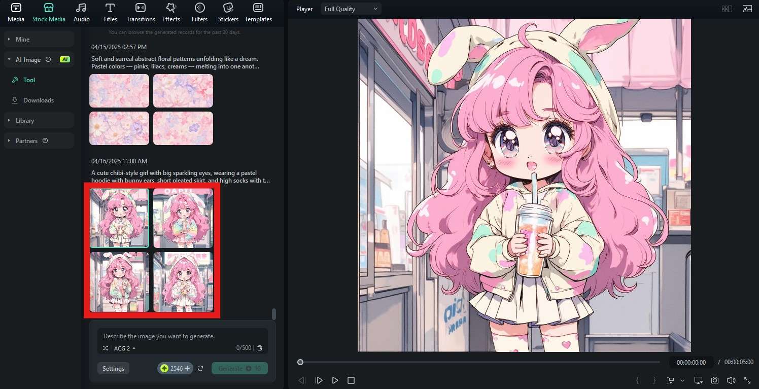 review ai chibi image filmora desktop