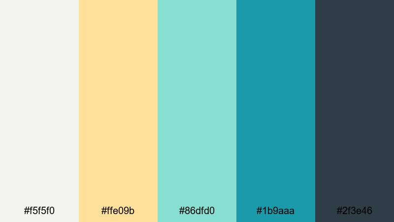 chic riviera edit yellow turquoise color palette with hex codes