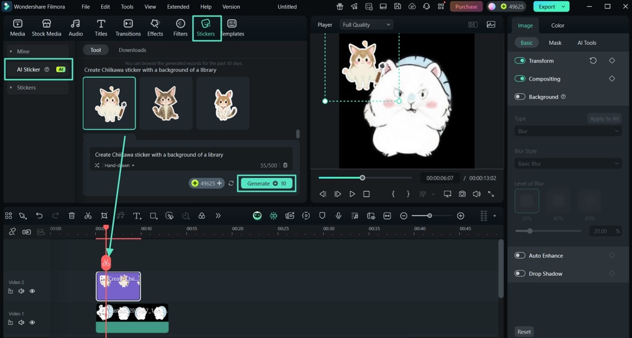 access ai stickers generate chiikawa sticker