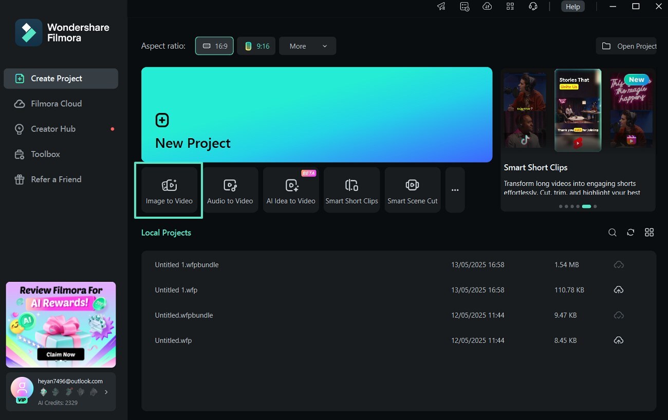 navigate image to video tool