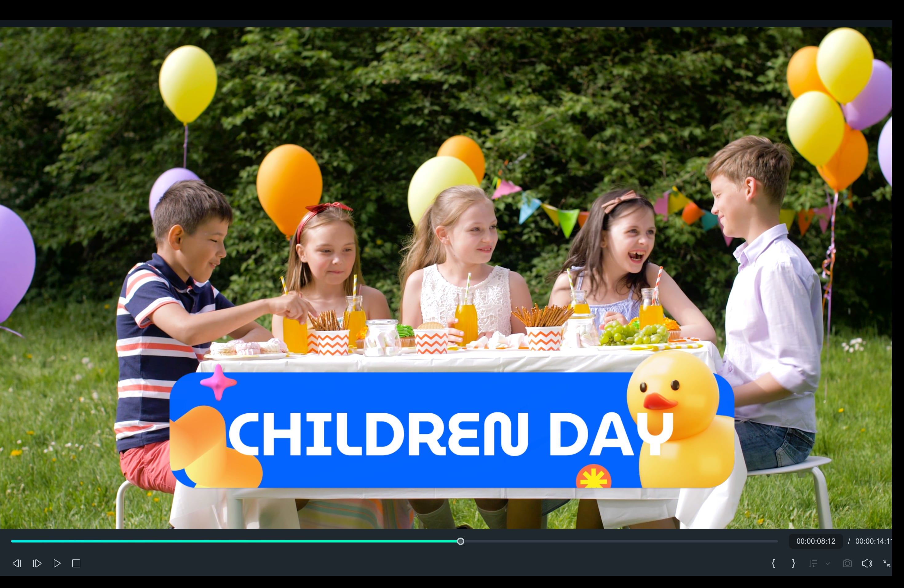 filmora text happy children's day