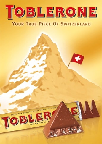 chocolate poster advertisement by toblerone