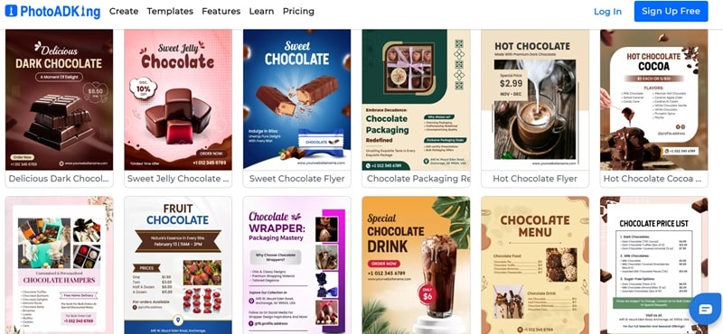 get chocolate poster templates on photoadking