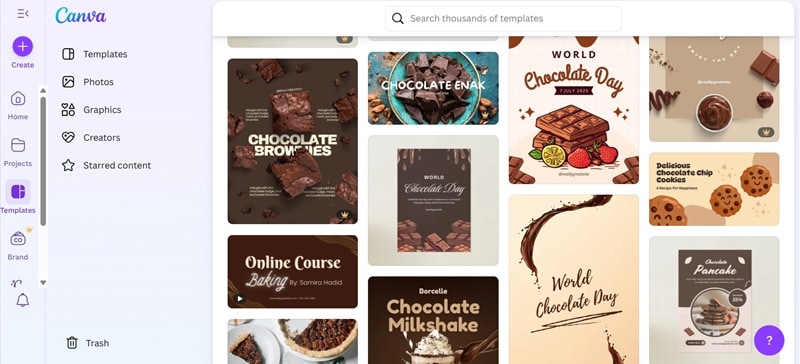 get chocolate poster templates on canva