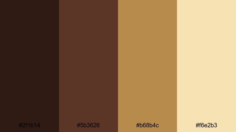 chocolate gold premiere brown color palette with hex codes
