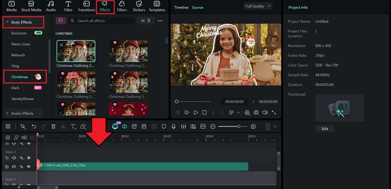 open body effects christmas category