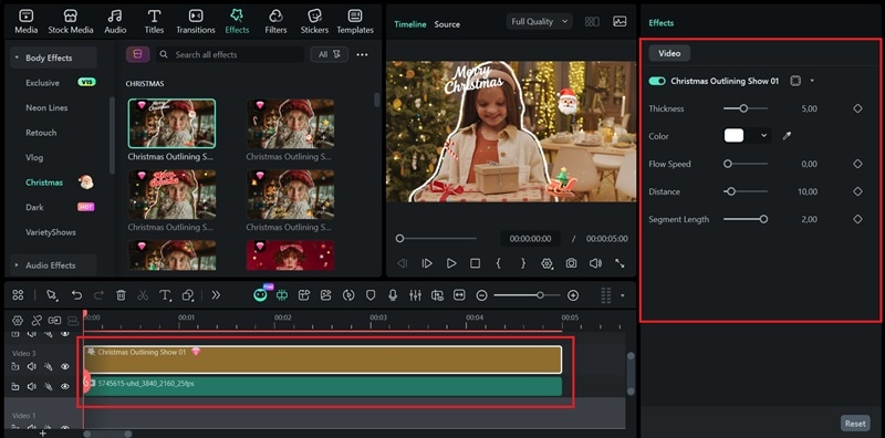 edit the christmas portrait effect